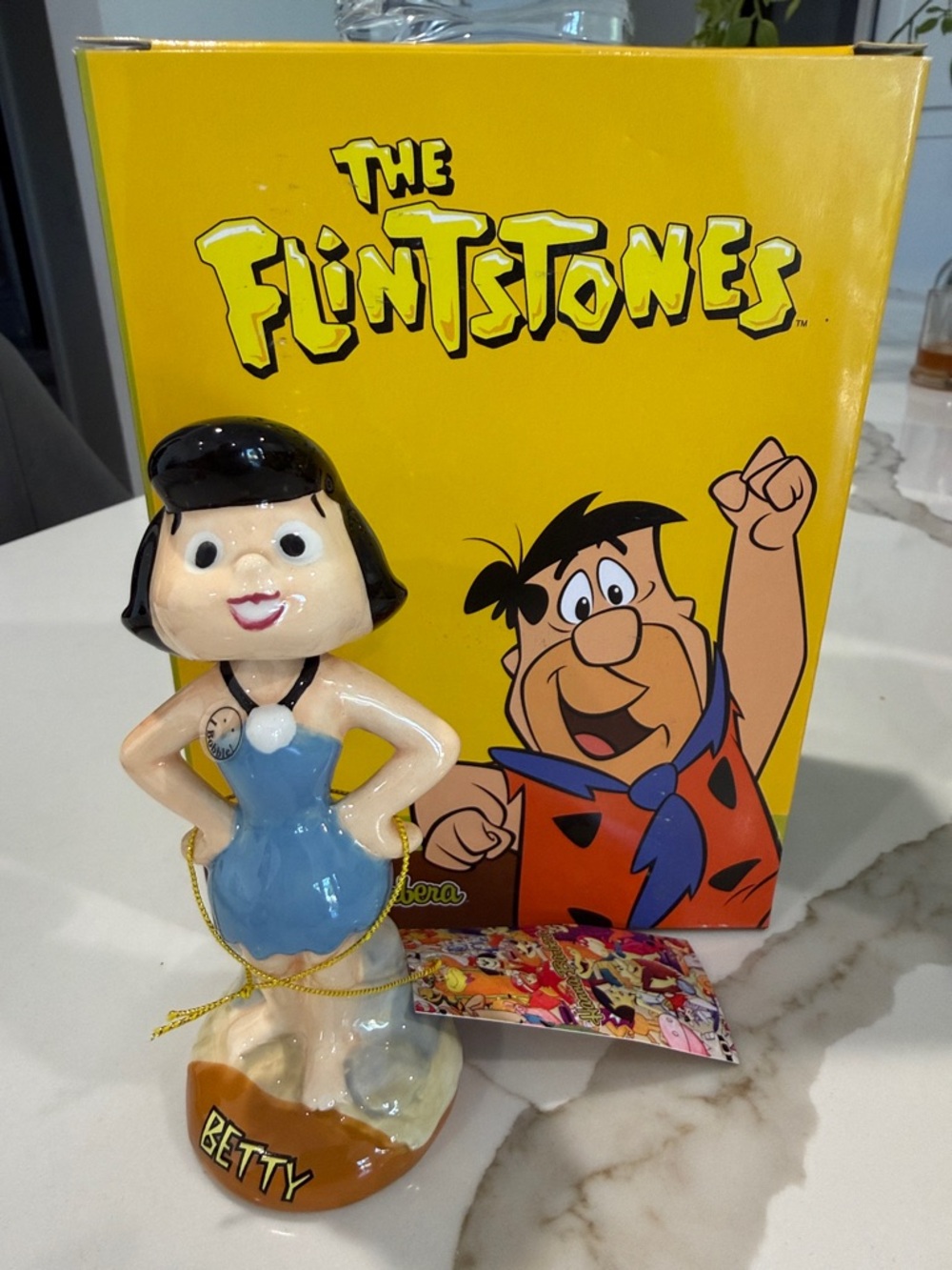 The Flintstones Betty Ceramic Figurine Bobble Head- Blue
